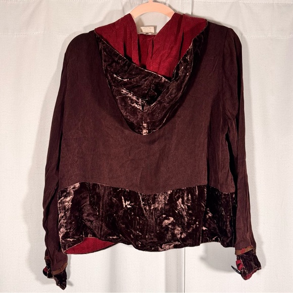 Vintage Neil & David Brown Mixed Fabric Jacket with Velvet Trim - Picture 3 of 9